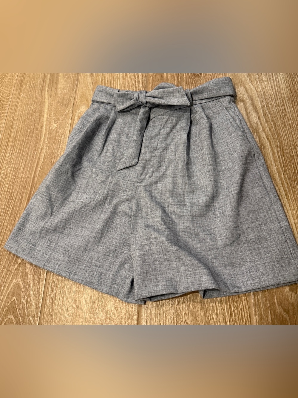 Banana Republic Blue Gray Tie-Belt High Waist Shorts